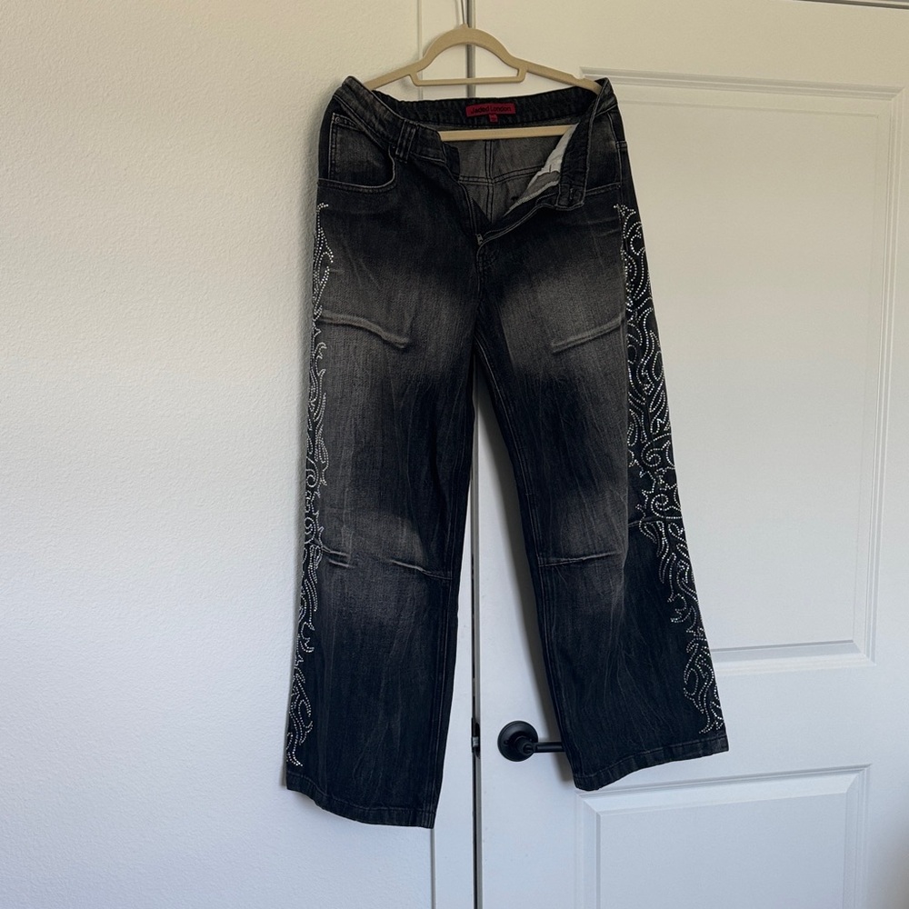 Jaded London Charcoal Denim with White Stitching